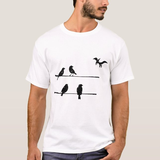 T-shirt Ptérodactyles d'oiseaux sur fil - Dinosaure d'Avia (Devant)