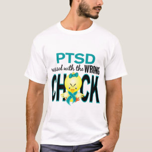 T-shirt PTSD sali avec le poussin faux