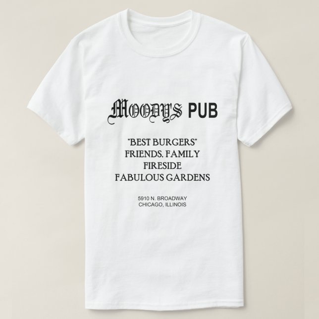 T-SHIRT PUB DE MOODY, CHICAGO, IL (Design devant)