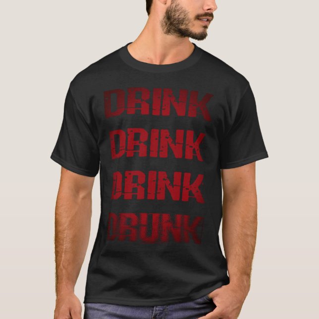 T-shirt Pub T Chemise Drunk Boisson Classique Boisson Bois (Devant)