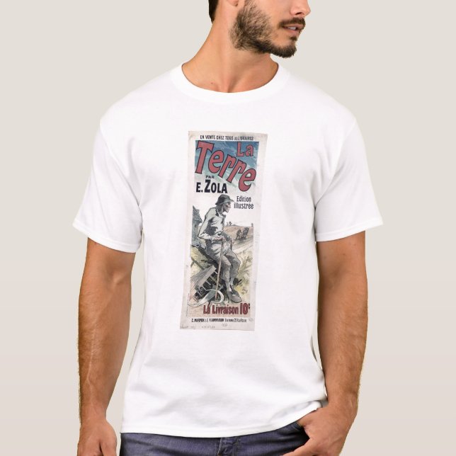 T-shirt Publicité par affichage "La Terre" par Emile Zola, (Devant)