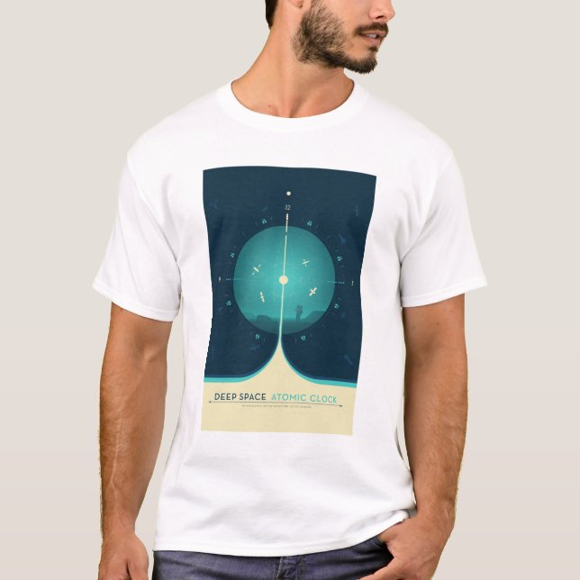 T-shirt Publicité Sci-Fi, horloge atomique bleue, espace p (Devant)