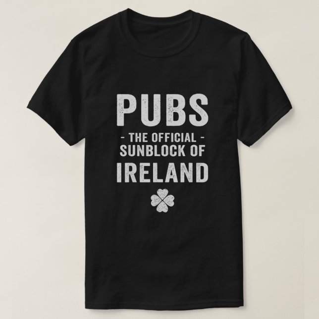 T-shirt Pubs Le Sunblock Officiel D'Irlande Funny St Pat (Design devant)