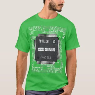 T-shirt Puce sur la carte électronique avec votre nom
