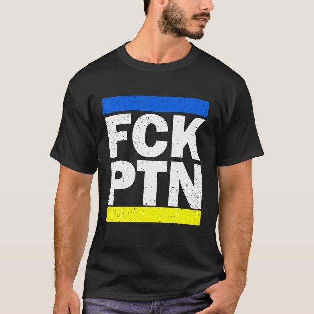 T-shirt Puck Foutine Mème Je Suis Aux Côtés De L'Ukraine A (Devant)