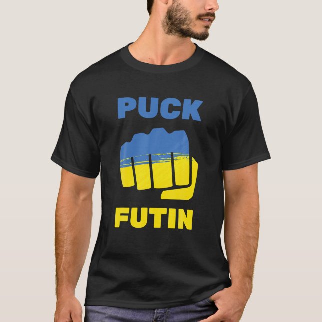T-shirt Puck Futin - Ukraine Fist Ukrajina Deko - Soutien (Devant)