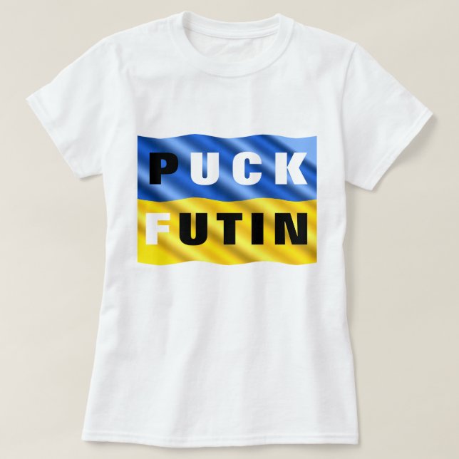 T-shirt Puck Futin Ukraine soutien drapeau ukraini (Design devant)
