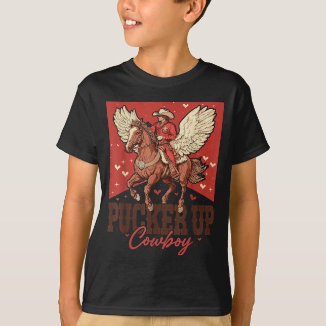 T-shirt Pucker Up Cowboy Funny Western Valentines  (Devant)