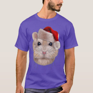 T-shirt Pudding Dwarf Hamster à Santa Hat