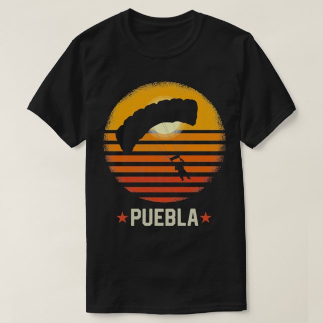 T-shirt Puebla Parapente Hanggliding Chemise Glider Retro (Design devant)