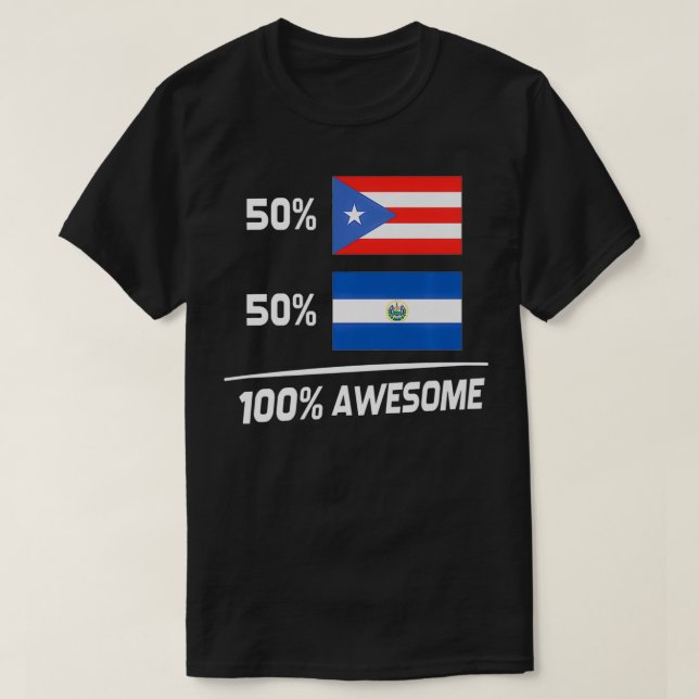 T-shirt Puerto Rican Salvadorian Flag Puerto Rico El Salva (Design devant)