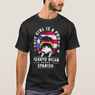 T-shirt Puerto Rico Flag Spain Grown Women Girl Pride