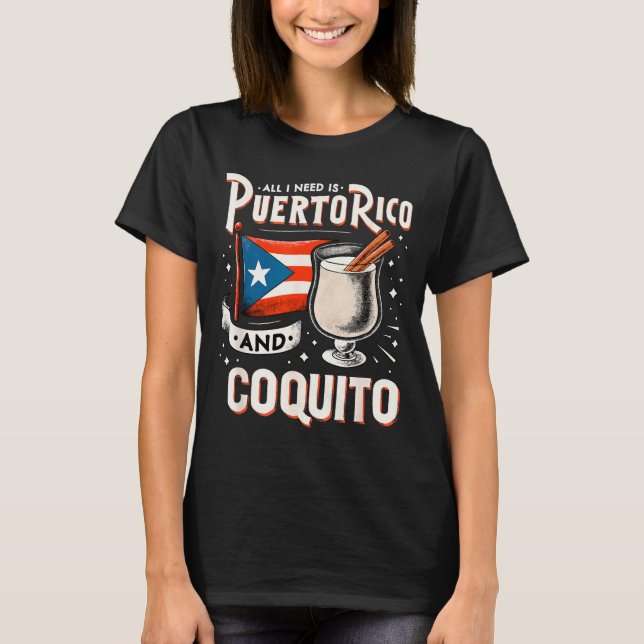 T-shirt Puerto Rico Puerto Rican Eggnog Christmas Rum Coqu (Devant)
