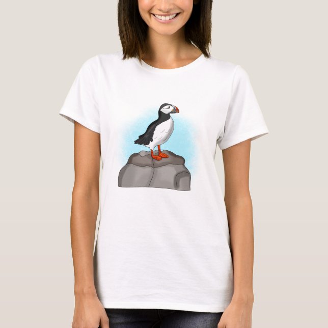 T-shirt Puffin à main fine (Devant)