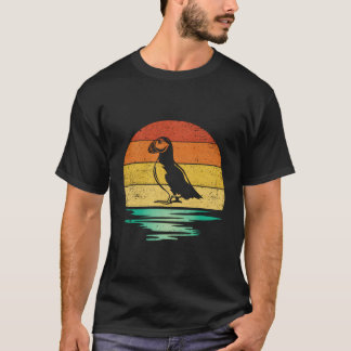 T-shirt Puffin vintage Oiseau Retro Puffin Sunset