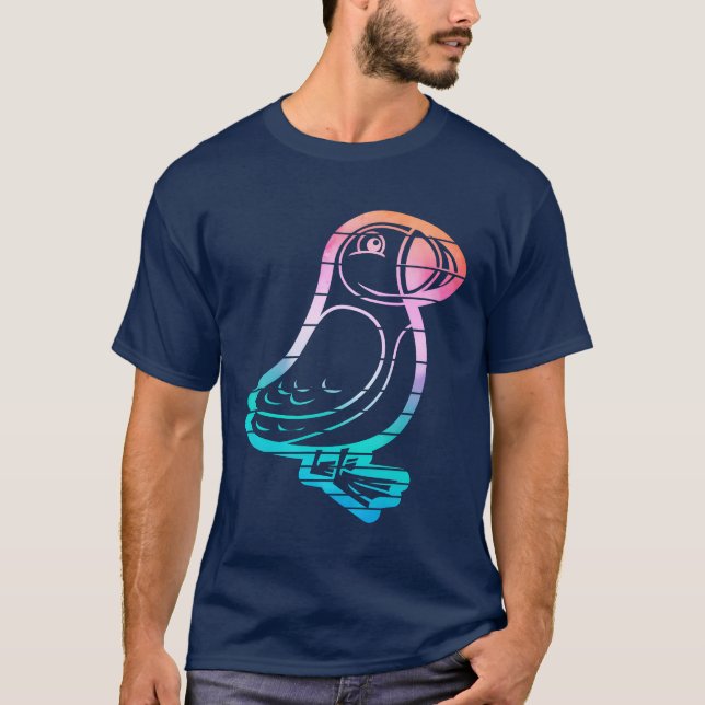 T-shirt Puffins Oiseau de mer Islande Oiseau Famille Puffi (Devant)
