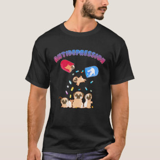 T-shirt Pug Anti Dépression Santé Mentale