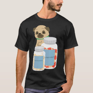 T-shirt Pug antidépresseur 882