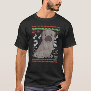 T-shirt Pug Chien Père Noël laid Motif de Noël X Mas
