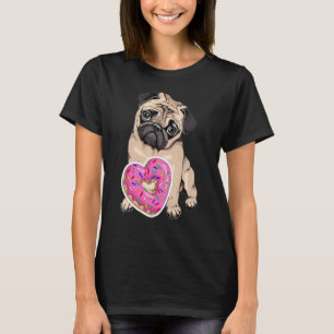 T-shirt Pug coeur beignet Maman Pug Pug Bulldog Chien