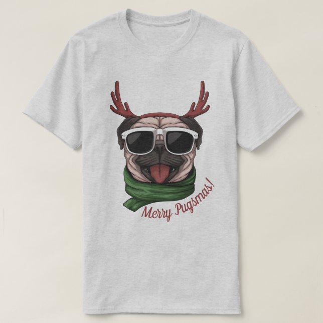 T-shirt Pug de Christmas (Design devant)
