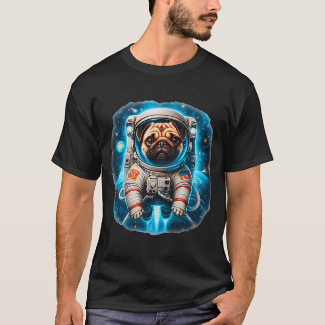 T-shirt Pug de l'espace (Devant)