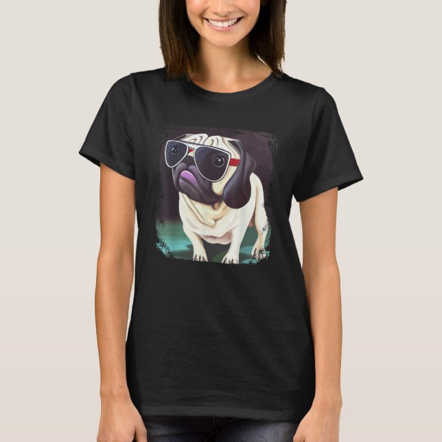 T-shirt Pug Dog Mom Dad Cute &   Pug   Graphic Pug (Devant)