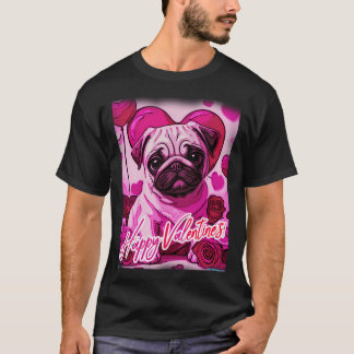 T-shirt Pug JOYEUX NOËL 169 Saint Valentin JOYEUX VALENTIN