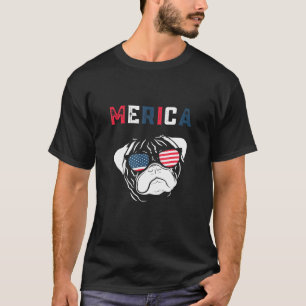 T-shirt Pug Mérica Vintage Décoloré Pug Mérica