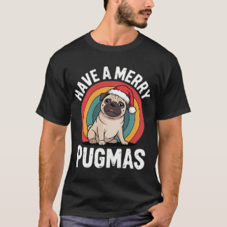 T-shirt Pug Noël Chien Santa Joyeux Pugmas Xmas