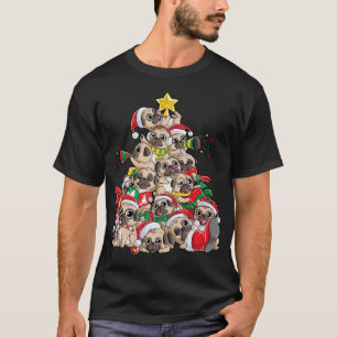 T-shirt Pug Noël Joyeux Pugmas Arbre de Noël Santa Garçons