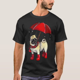 T-shirt Pug par temps pluvieux