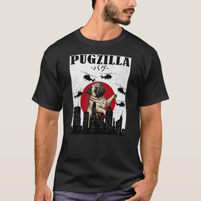 T-shirt Pug Shirt Funny Pug Owner Pugzilla Dog Lover Funny (Devant)