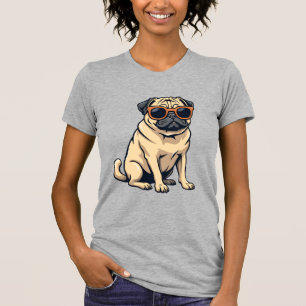 T-shirt Pug vintage faisant le dab avec des lunettes de so
