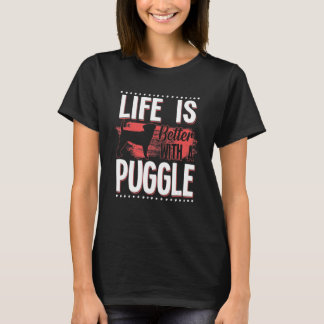 T-shirt Puggle Graphisme Pour Femmes Hommes Enfants Puggle