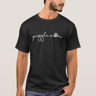 T-shirt Puggle Maman Carlin et Beagle Chien mélangé Mama D