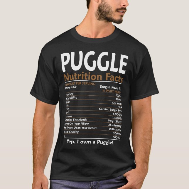 T-shirt Puggle Nutrition Fiches (Devant)