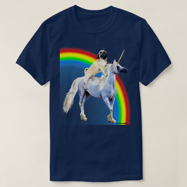 T-shirt Pugicorn Rainbow (Design devant)