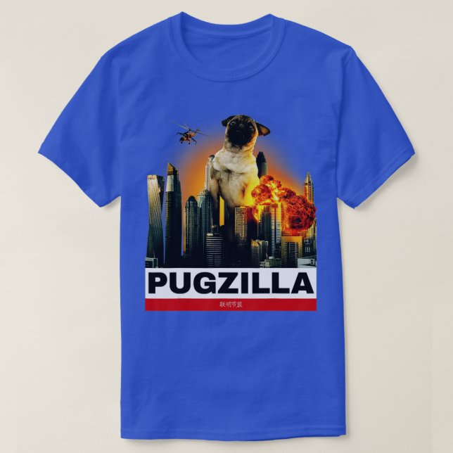 T-shirt PUGZILLA - Carlin drôle pour les Amoureux de les c (Design devant)