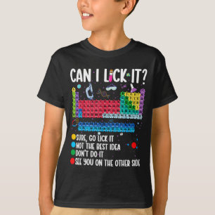 T-shirt Puis-je le lécher Tableau périodique Drôle de scie