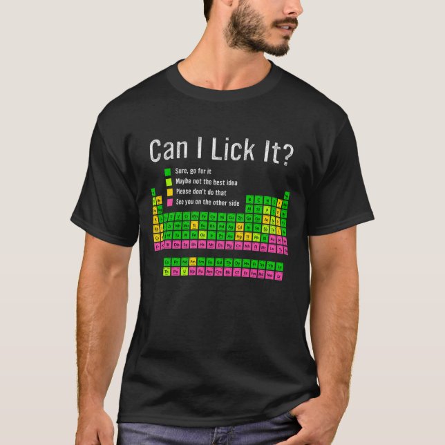 T-shirt Puis-je le Lick Table périodique Enseignant Enfant (Devant)