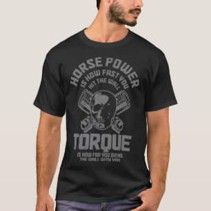 T-shirt Puissance et couple de moto biker vintage 1