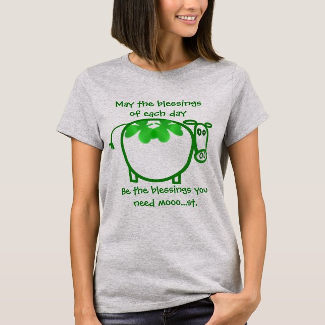 T-shirt Puisse les bénédictions de chaque jour fermier lai (Devant)