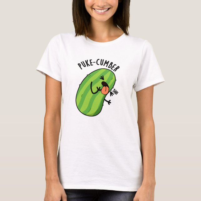 T-shirt Puke-cumber Funny Concomber Pun (Devant)