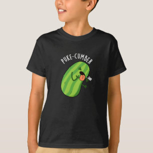 T-shirt Puke-cumber Funny Concomber Pun Dark BG