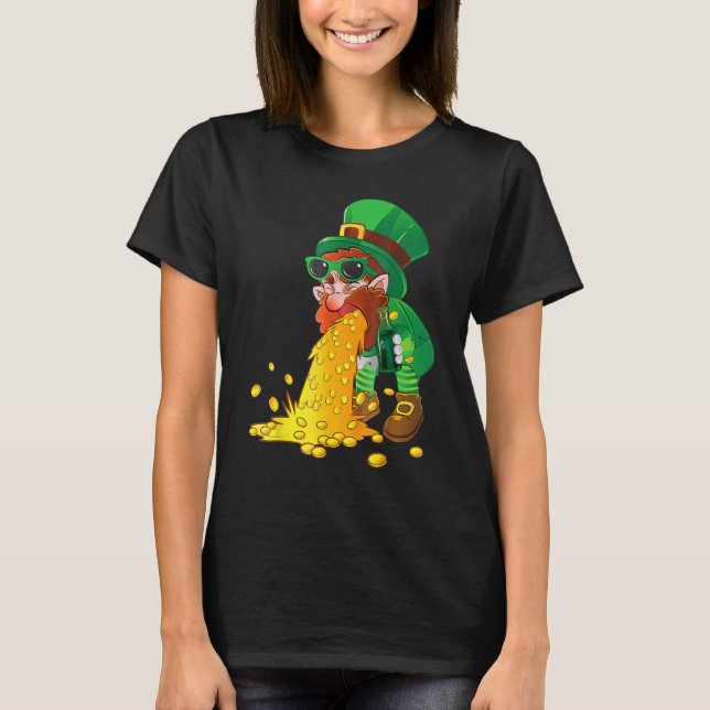 T-shirt Puking Leprechaun Shirt Funny St Patrick's Day Dri (Devant)