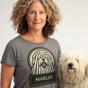 T-shirt Puli blancs ou Komondor mou Chien à croûte avec Dr