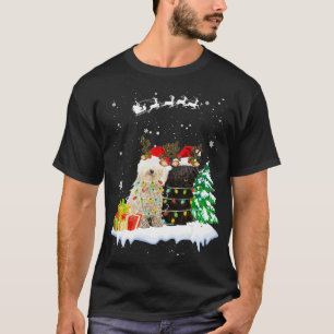 T-shirt Puli Reindeer Xmas Lumière Ornements de Noël Noël 
