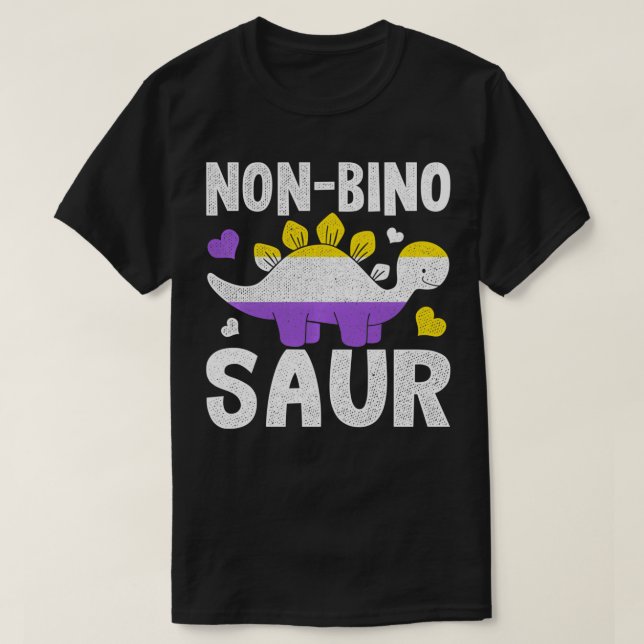 T-shirt Pullove Non Bino Saur Dinosaur Aagender Non Binary (Design devant)