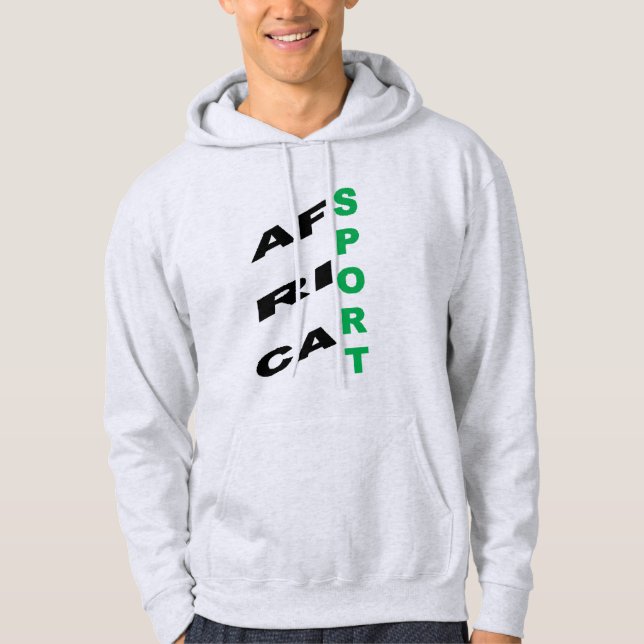 T-Shirt Pullover Hoodie ash  DESIGN  AFRICA SPORT  (Front)